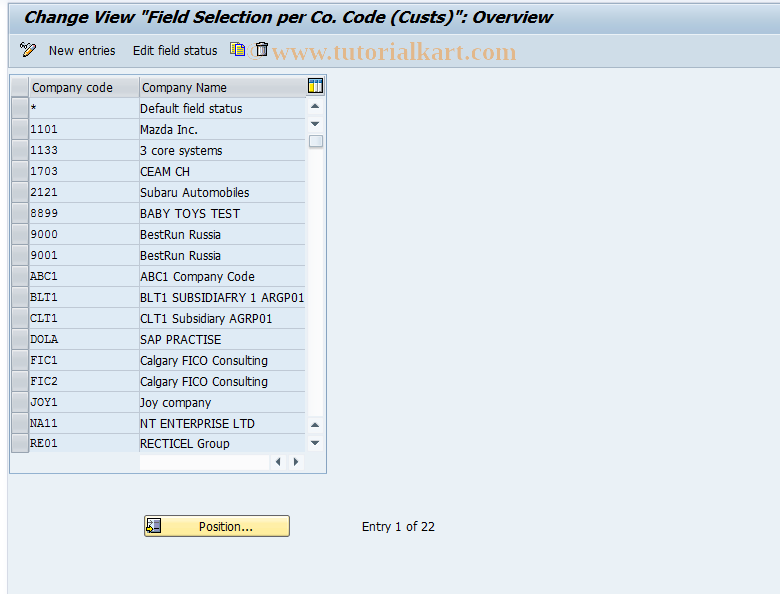 SAP TCode OB21 - C FI Maintain Table T079D