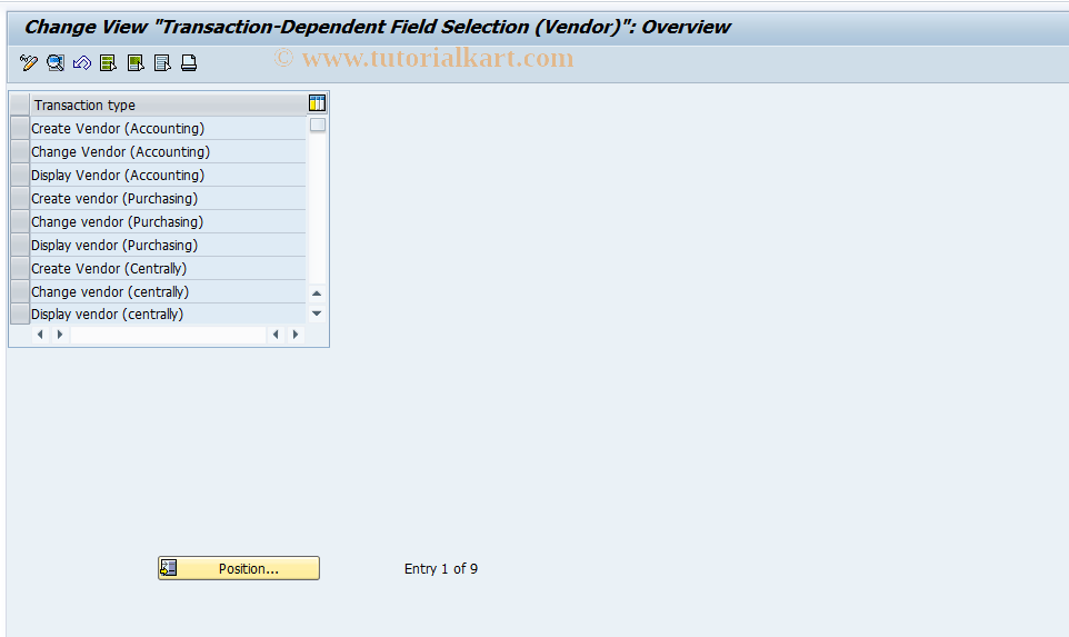 SAP TCode OB23 - C FI Maintain Table T078K