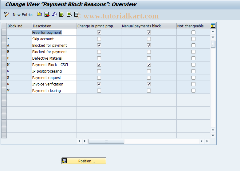 SAP TCode OB27 - C FI Maintain Table T008