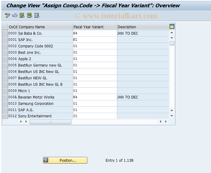 SAP TCode OB37 - C FI Maintain Table T001 (PERIV)