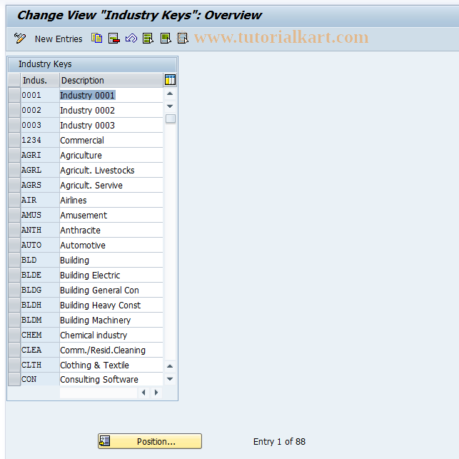 SAP TCode OB44 - C FI Maintain Table T016