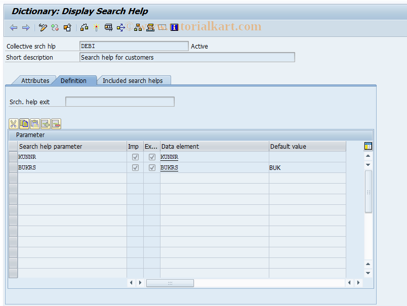 SAP TCode OB49 - C FI Maintain Matchcode DEBI