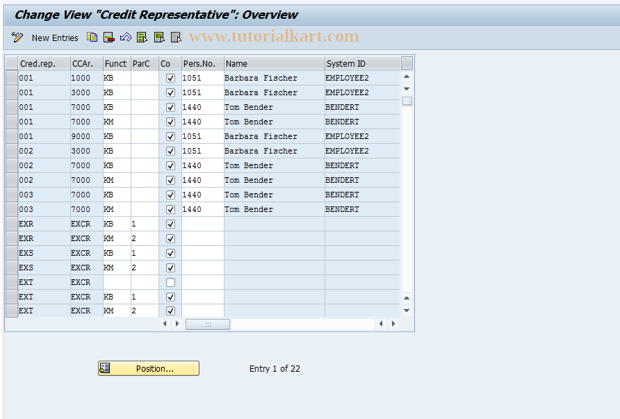 SAP TCode OB51 - C FI Maintain Table T024P