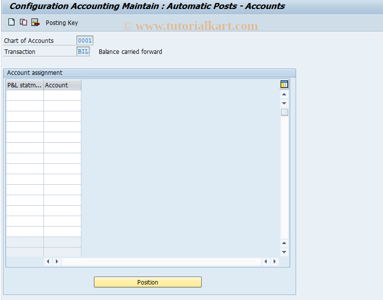 SAP TCode OB53 - C FI Maintain Table T030