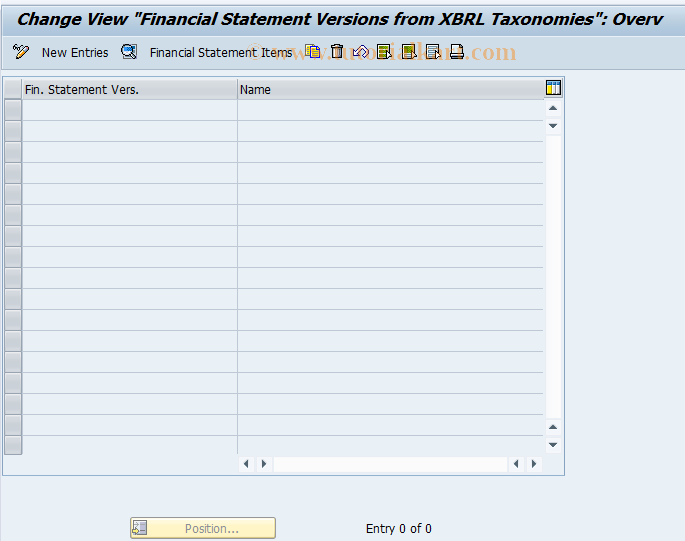 SAP TCode OB58_XBRL - C FI View Maintenance V_T011_XBRL