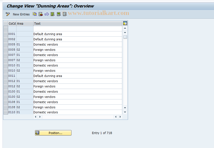 SAP TCode OB61 - C FI Maintain Table T047M