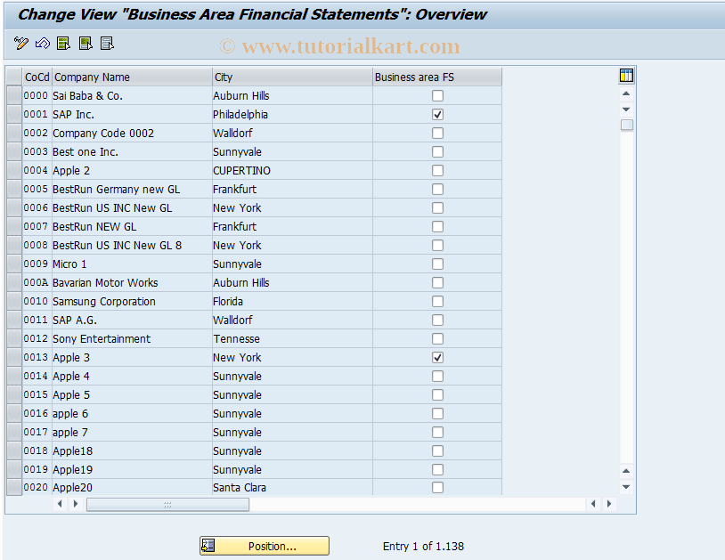 SAP TCode OB65 - C FI Maintain Table T001 (XGSBE)