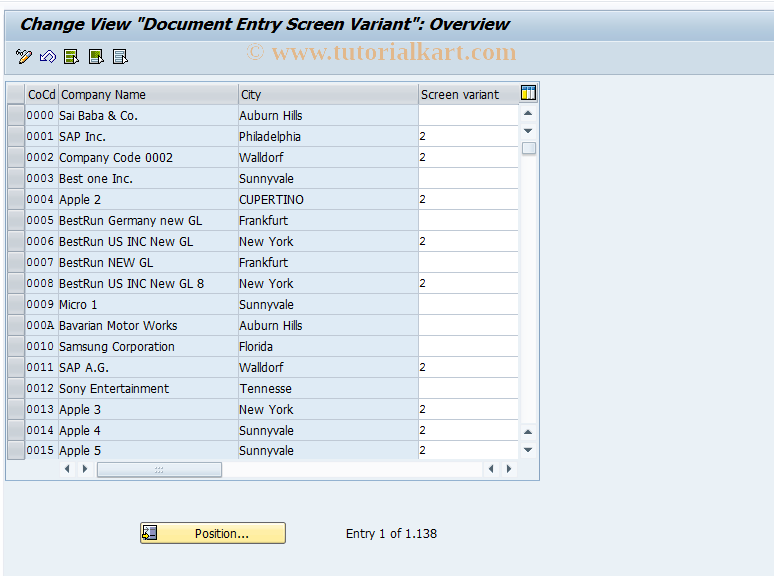 SAP TCode OB71 - C FI Maintain Table T001