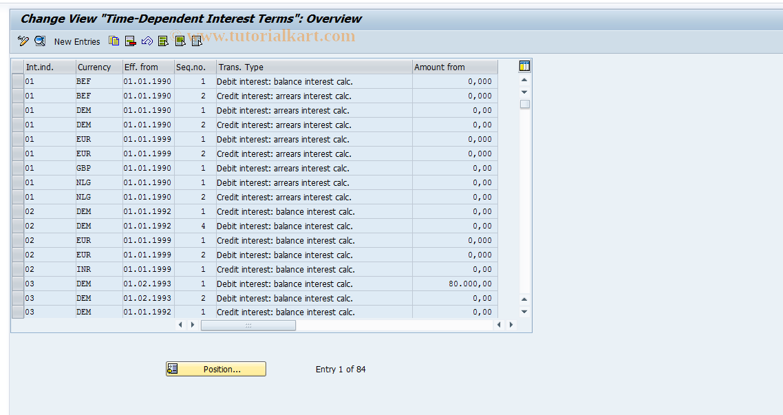 SAP TCode OB81 - C FI Maintain Table T056A