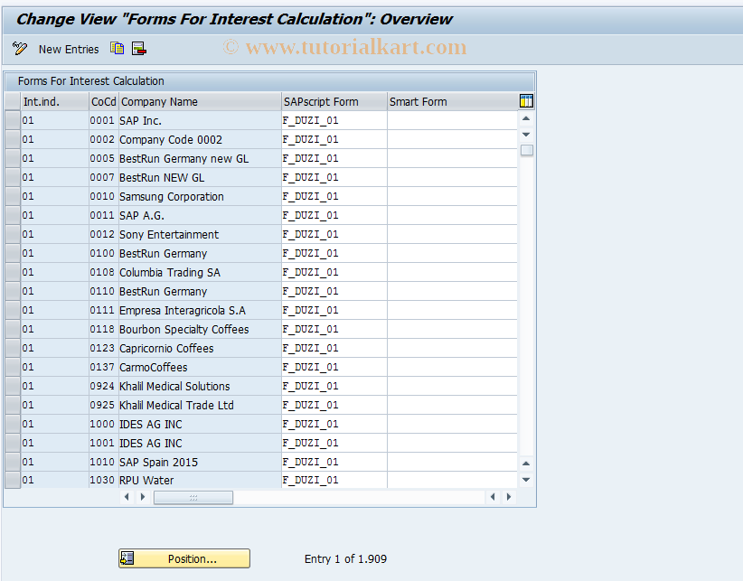 SAP TCode OB84 - C FI Maintain Table T056D