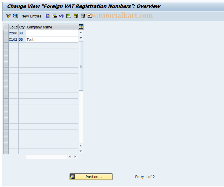 SAP TCode OB87 - C FI Maintain Table T001N