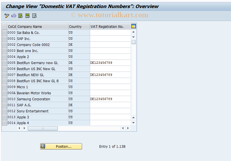 SAP TCode OB88 - C FI Maintain Table T001