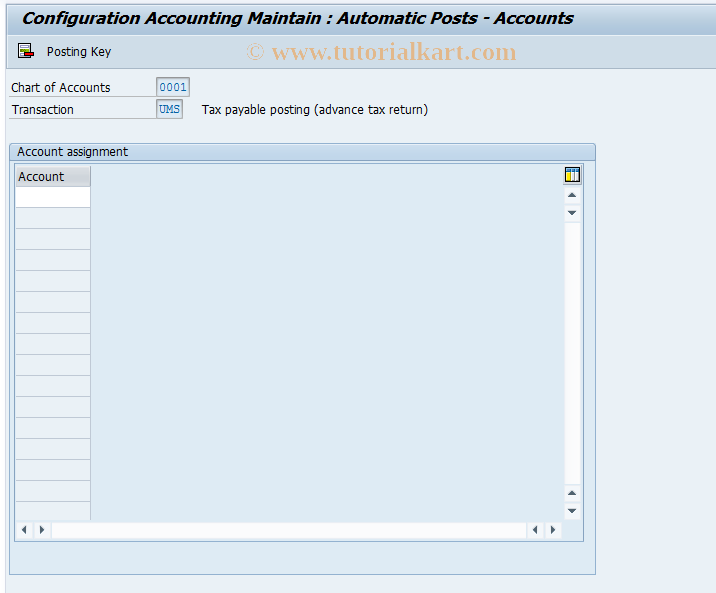 SAP TCode OB89 - C FI Maintain Table T030