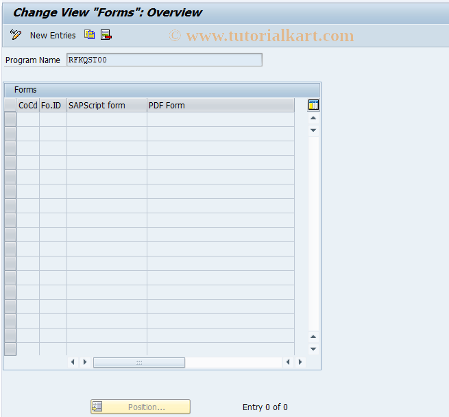 SAP TCode OB91 - C FI Maintain Table T001F