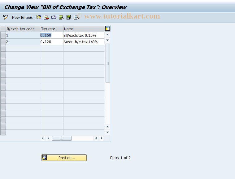 SAP TCode OBA6 - C FI Maintain Table T046