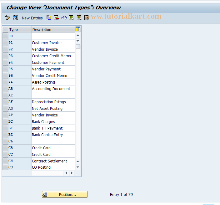 SAP TCode OBA7 - C FI maintain table T003