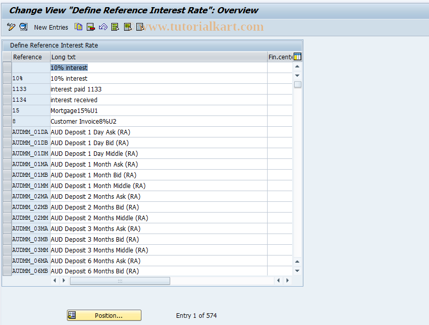 SAP TCode OBAC - C FI Maintain Table T056R