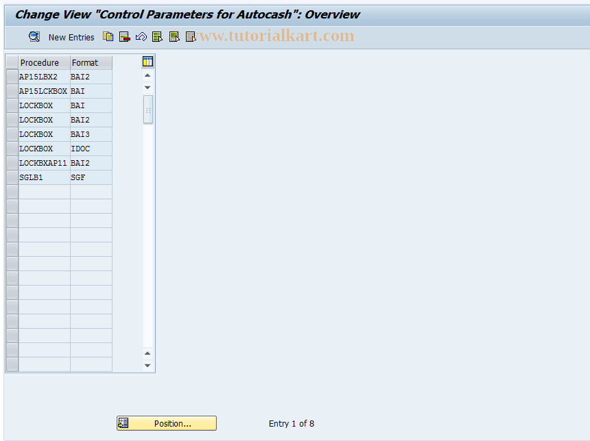 SAP TCode OBAY - C FI Maintain Table T049B