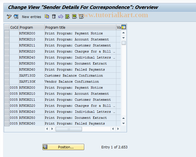 SAP TCode OBB1 - C FI Maintain Table T001G