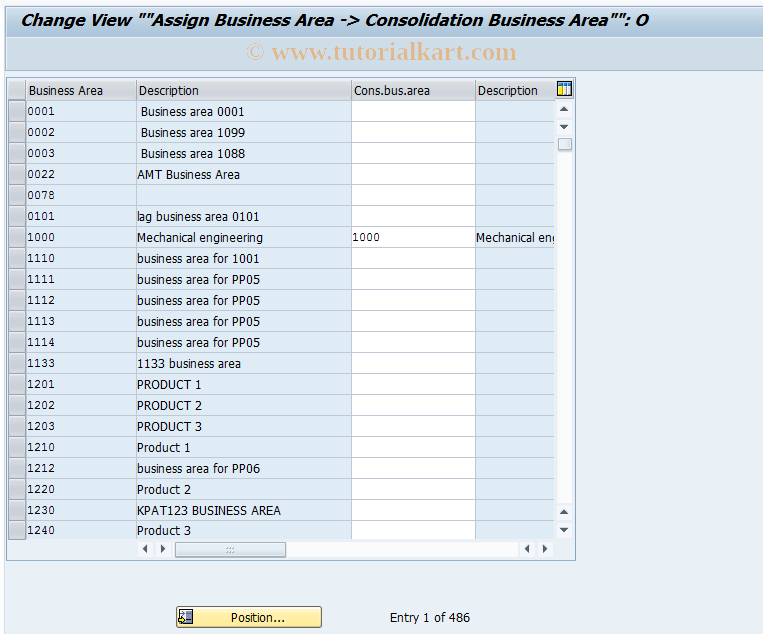 SAP TCode OBB6 - C FI Maintain Table TGSB