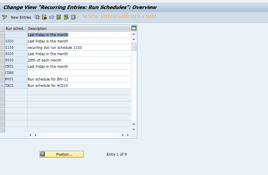 SAP TCode OBC1 - C FI Maintain Table T054