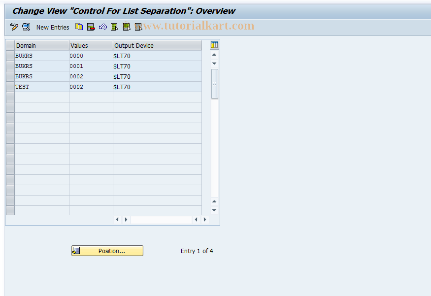 SAP TCode OBC3 - C FI Maintain Table TLSEP