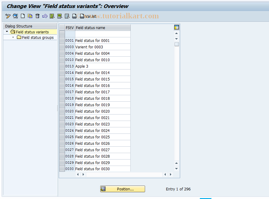 SAP TCode OBC4 - C FI Maintain Table T004V