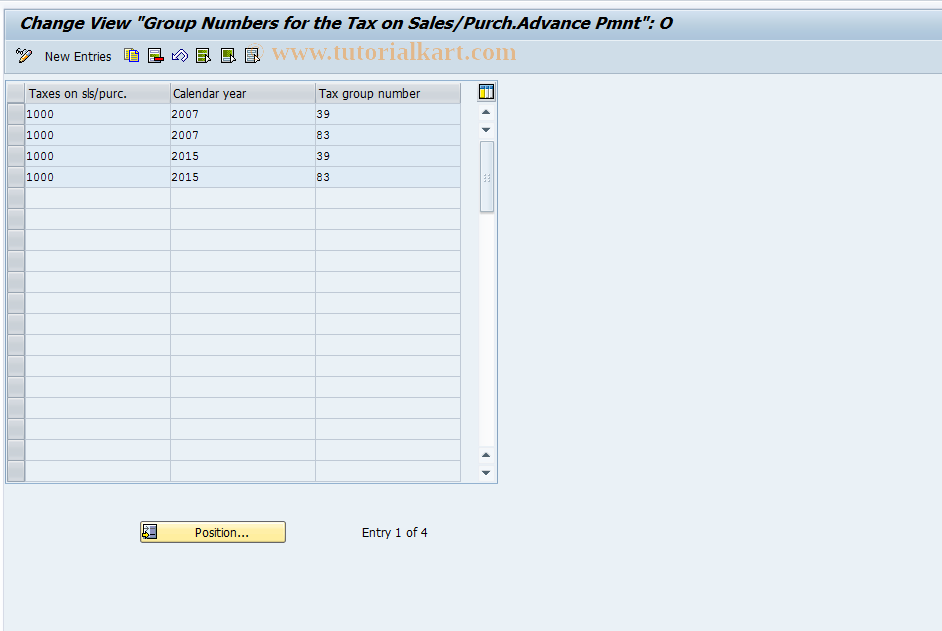 SAP TCode OBCI - C FI Maintain Table T007I