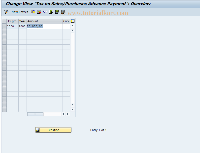 SAP TCode OBCJ - C FI Maintain Table T007J