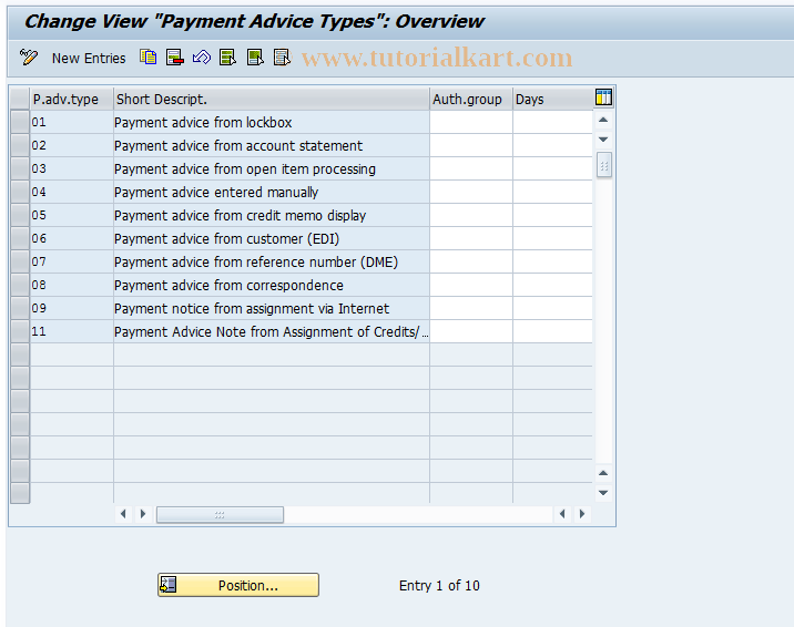 SAP TCode OBCQ - C FI Table T053G Maintenance