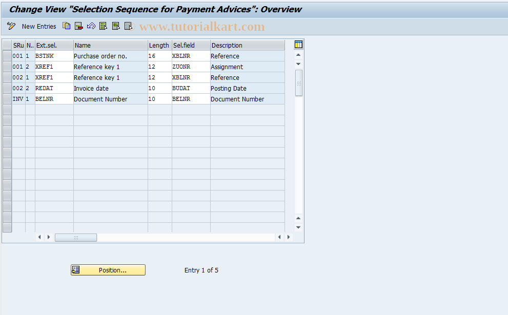 SAP TCode OBCU - C FI Table T053C Maintenance