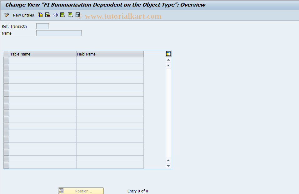 SAP TCode OBCY - C FI Table TTYPV Maintenance