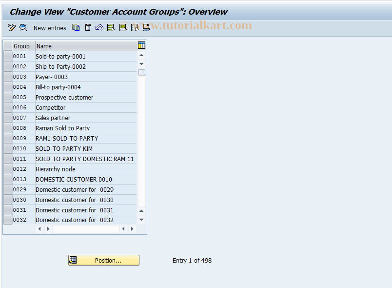 SAP TCode OBD2 - C FI Maintain Table T077D