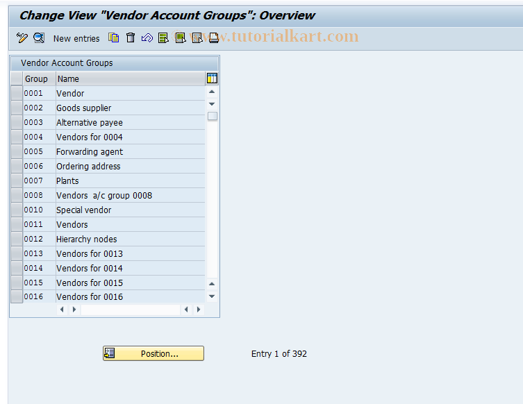 SAP TCode OBD3 - C FI Maintain Table T077K