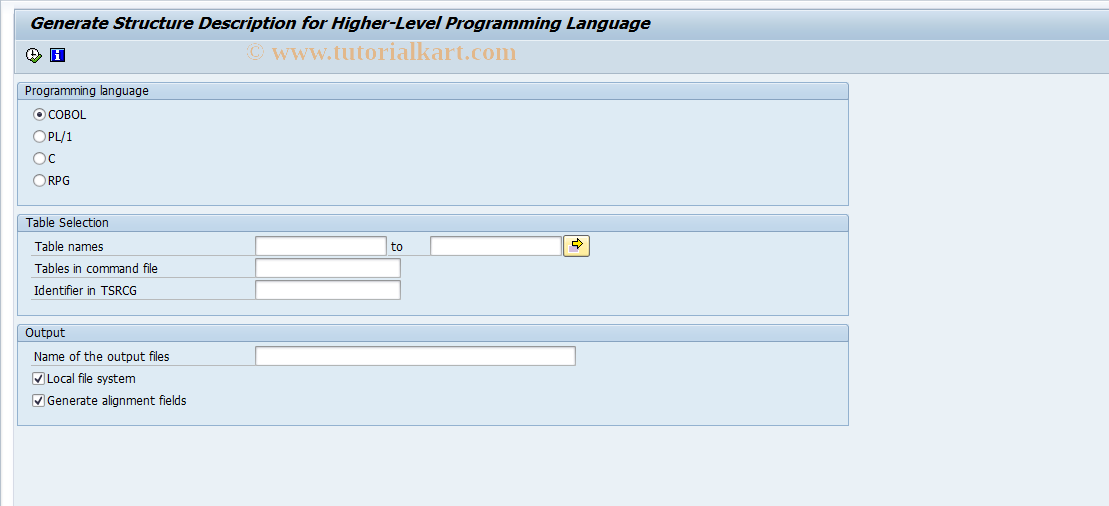 SAP TCode OBE8 - C FI Generate Btch Input Rcrd Layout