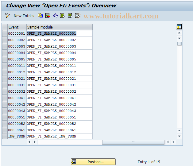 SAP TCode OBF1 - C FI Maintain Table TFI01/TFI01T