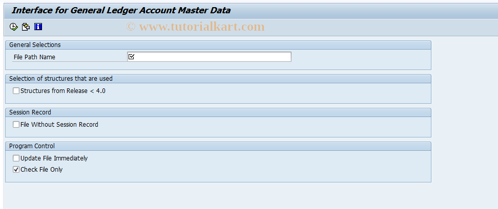 SAP TCode OBG5 - C FI Batch Input G/L Accounts