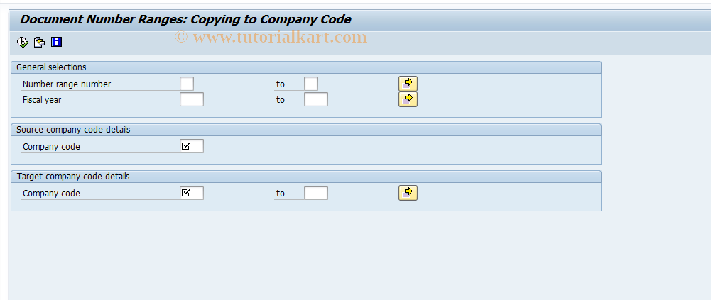 SAP TCode OBH1 - C FI Document Number Range: Copy Company Code