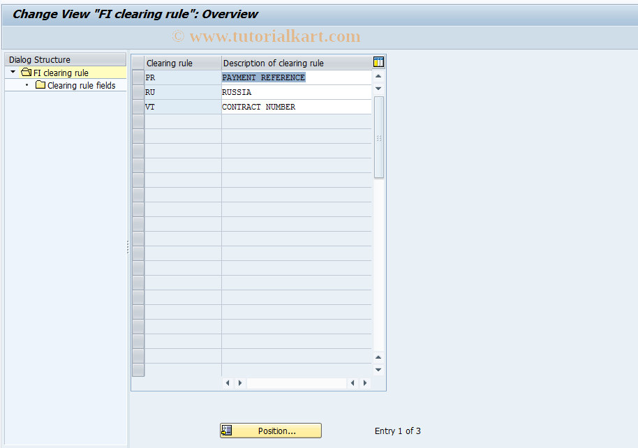 SAP TCode OBIA - C FI Maintain View Cluster VC_TFAG