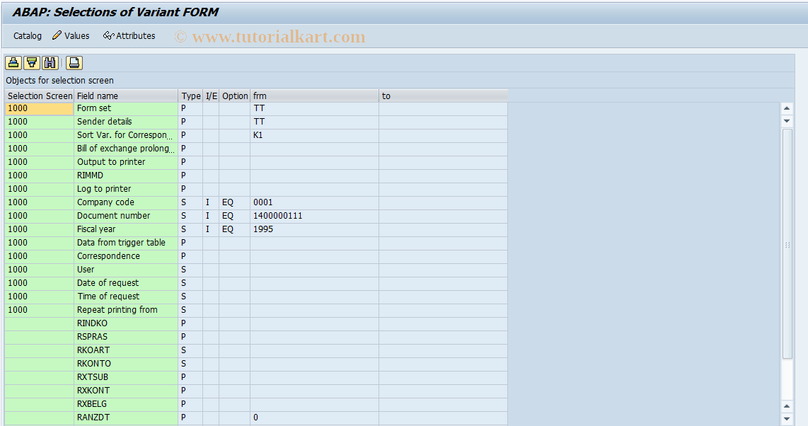 SAP TCode OBJ7 - Bill of Exchange Charges Statement