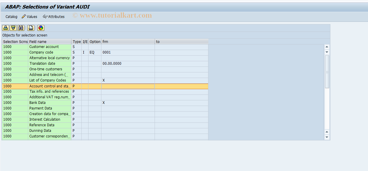 SAP TCode OBK3 - C FI Year End Customer List