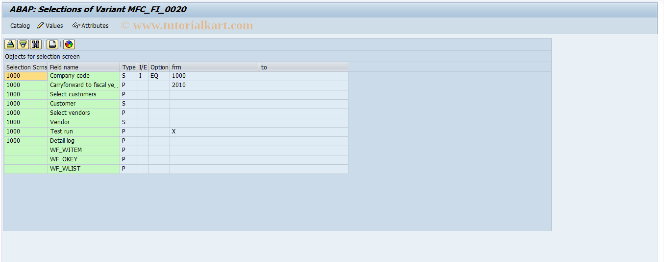 SAP TCode OBK7 - Subledger Accounts Bal.Carried Forward