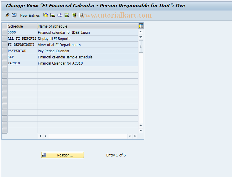 SAP TCode OBKV - C FI Table T011E + T011F Maintenance