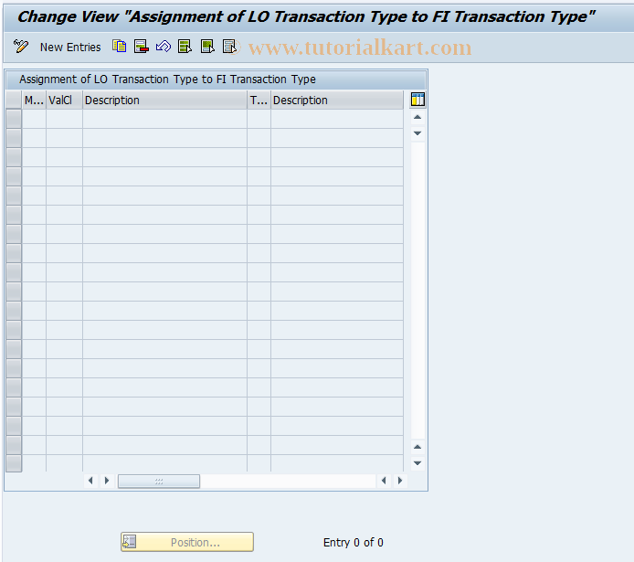 SAP TCode OBML - Assgmt LO Trans Type to FI Trans Typ