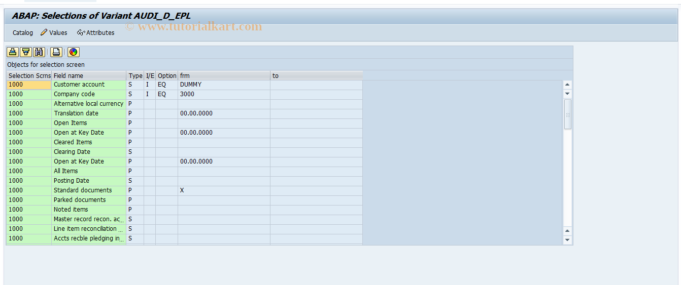 SAP TCode OBN1 - C FI Month End OI Customer List