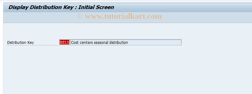 SAP TCode OBP3 - C FI display distribution key