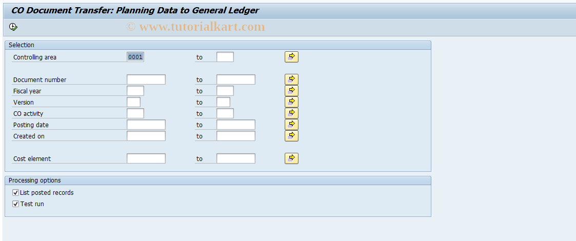 SAP TCode OBPL - Subsequently post CO plan.data to GL