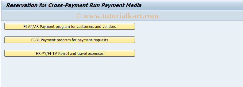SAP TCode OBPM5 - Cross-Payment Run Payment Medium
