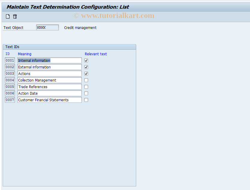 SAP TCode OBT3 - C FI Maintain Table TTXID (KNKK)