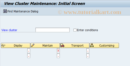 SAP TCode OBVCU - C FI Maintain View Cluster